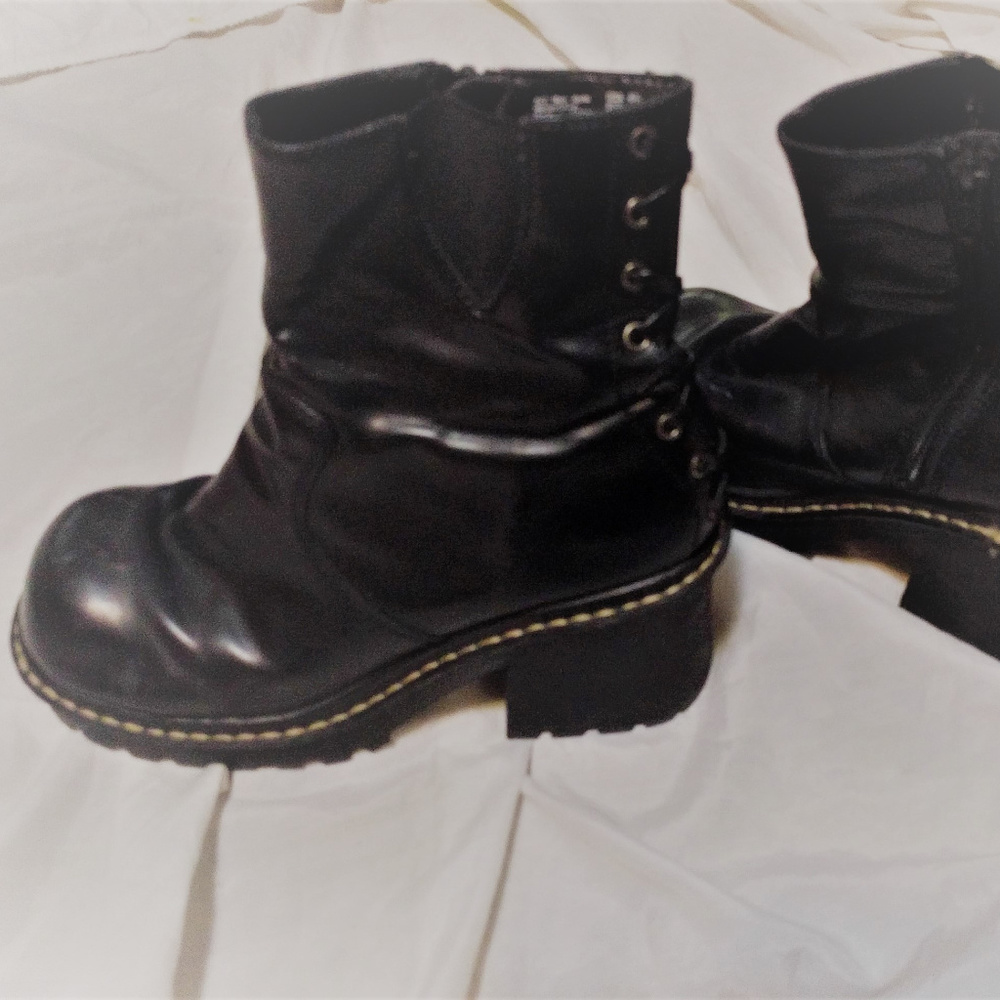 Lower East Side Grunge Punk Black Chunky Boots